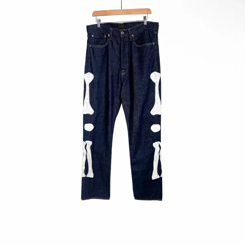 [BUNJANG] Kapital Okagilly Bone Denim Pants Indigo / [32] 캐피탈 남성 멕시칸 턱시도 5P 오카길리 본 데님 팬츠 인디고
