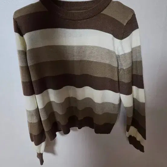 [BUNJANG] Colorblock Striped Crew Neck Knit / 새상품/배색 단가라 라운드 니트