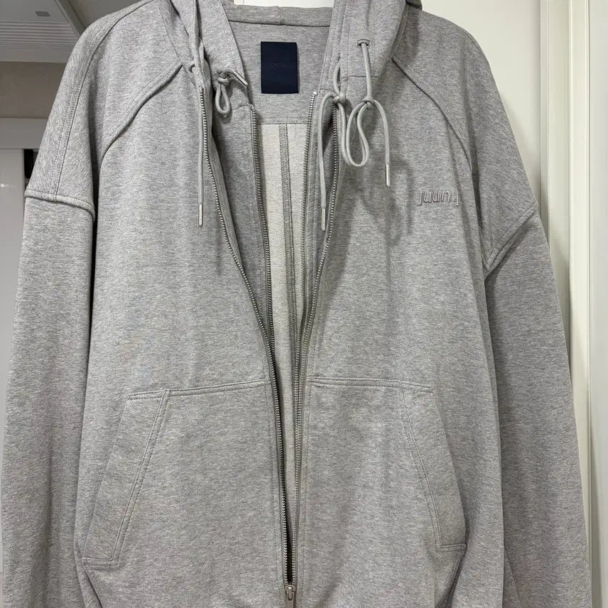 [BUNJANG] JUUN.J Double Layered Zip-Up Hoodie Grey / 준지 더블레이어드 후드집업 그레이
