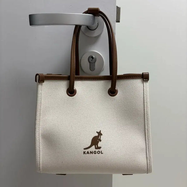 [BUNJANG] Kangol Duo Canvas Tote Bag (Ivory) / 캉골 듀오 캔버스 토트백(아이보리 색상)