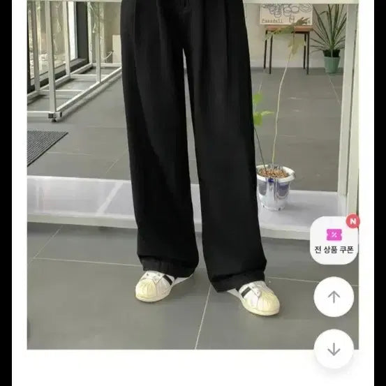 [BUNJANG] Black Wide Pants FREE 165ver. / (허리조절/핏예쁨)  블랙 와이드 팬츠 165ver. FRE