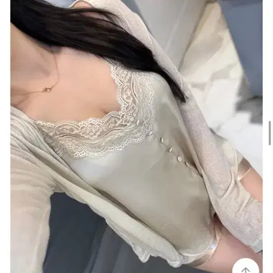 [BUNJANG] Silky Lace Slip Tank / 실키 레이스 슬립 나시