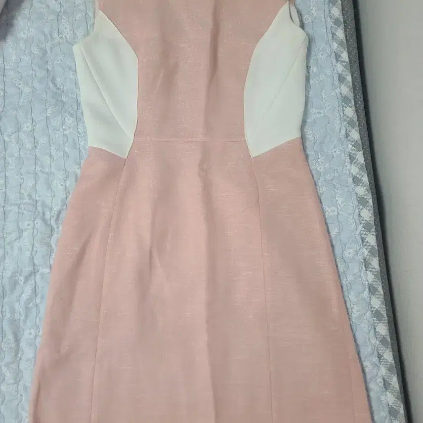 [BUNJANG] List Pink White Dress / 리스트 핑크 화이트 원피스