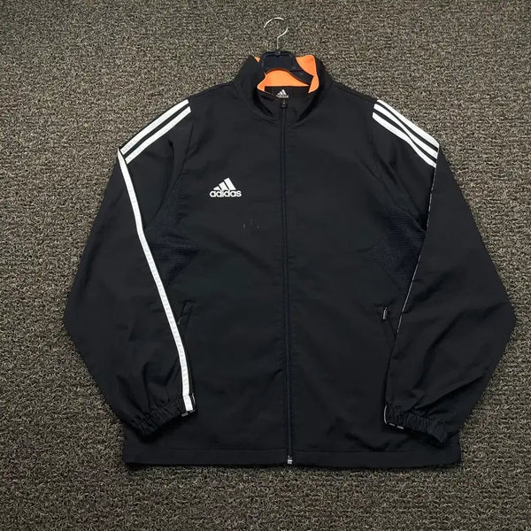 [BUNJANG] Adidas Black Sideline Windbreaker Jacket / 아디다스 블랙 사이드라인 바람막이 자켓