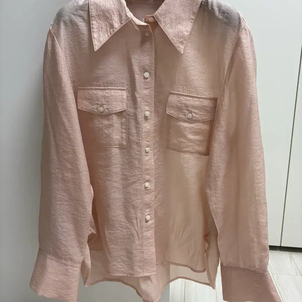 [BUNJANG] It Michaa Light Pink Shirt Blouse Size 66 / 잇미샤 셔츠 블라우스(라이트 핑크 색상, 66 사이즈)