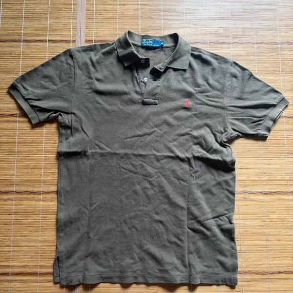 [BUNJANG] Polo Ralph Lauren Khaki Short Sleeve Polo T-Shirt M / 폴로 랄프로렌 카라 PK 카키 반팔 티셔츠 M