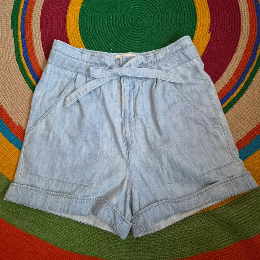 [BUNJANG] Isabel Marant Etoile Marius Light Blue Cotton Chambray Shorts Size 38 / 이자벨마랑 에뚜왈 여성 마리우스 라이트블루 코튼 샴브레이반바지 38사이즈