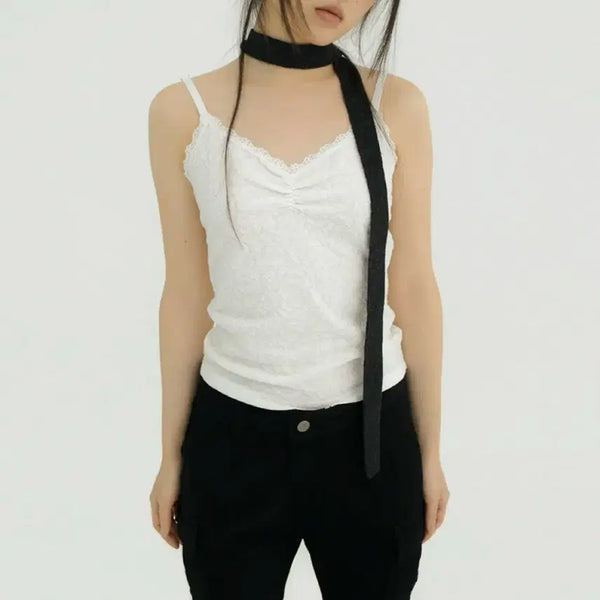 [BUNJANG] Mireco Flower Embossed Sleeveless Ivory / 미레코 플라워 레이스 슬리브리스 아이보리