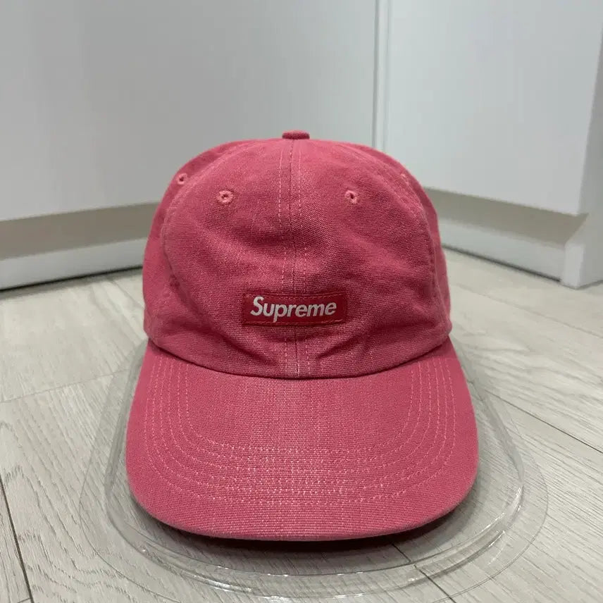 [BUNJANG] Supreme Cordura Denim Small Box 6-Panel Cap Pink - 24SS / 슈프림 코듀라 데님 스몰 박스 6-패널 핑크 - 24SS