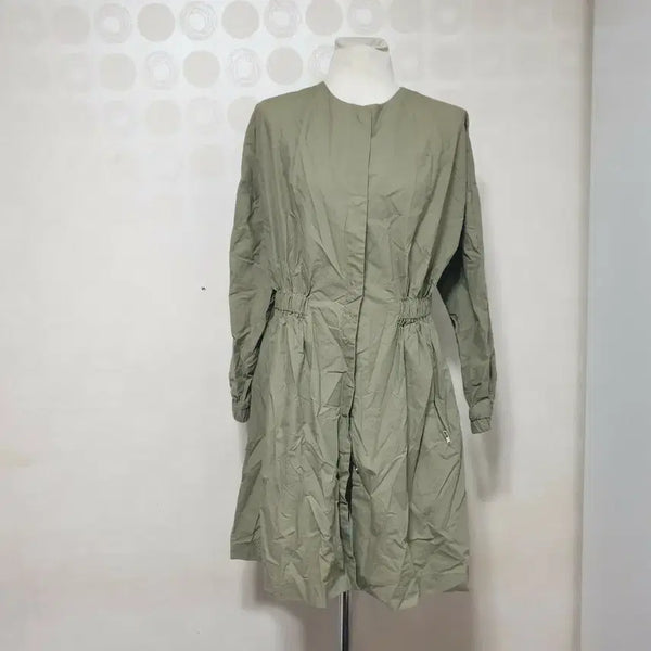 [BUNJANG] Khaki Long Zip-Up Jacket (Size 55) / 새것 카키집업55 카키자켓55 롱자켓55 롱잠바55 카키잠바55