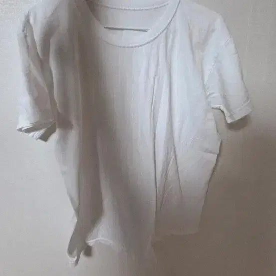 [BUNJANG] Basic White Short Sleeve T-Shirt / 화이트 무지 반팔티