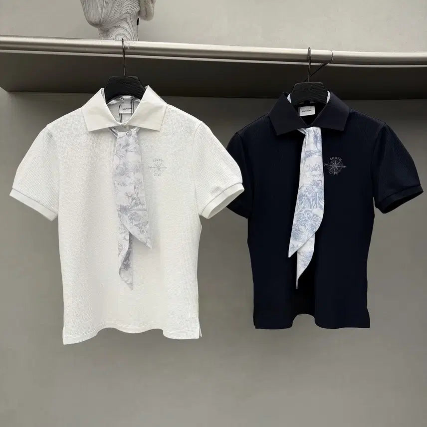 [BUNJANG] South Cape Women's Golf Wear Detachable Silk Scarf Multi-Purpose Top / #사우스케이프 #SOUTHCAPE 여성골프의류