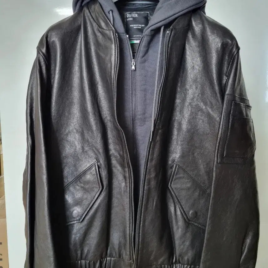 [BUNJANG] Ziozia Italian Lambskin Leather MA-1 Jacket / MA-1 가죽자켓