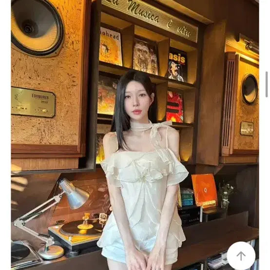 [BUNJANG] Lace Frill Tie Blouse / 레이스 프릴 타이블라