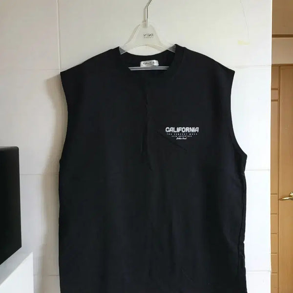 [BUNJANG] Men's California Printing Oversized Sleeveless Tank Tops (2-Pack Bundle) / 남성)캘리포니아 프린팅 오버핏 민소매나시2벌+일괄가격 (새상품105~ )