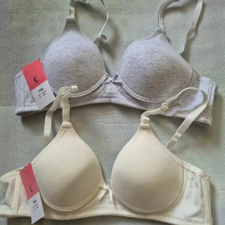 [BUNJANG] Ciel Story 75A Bra Set (Grey/Ivory) / 회색/아이보리 75A