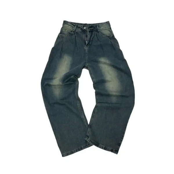 [BUNJANG] Washed Wide Denim Pants / (s) 워싱 와이드 데님 팬츠