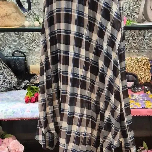 [BUNJANG] JEANASIS Check Pleats Long Skirt / JEANASIS 지나시스 체크 플리츠 롱스커트 55 66 77 프리사이즈