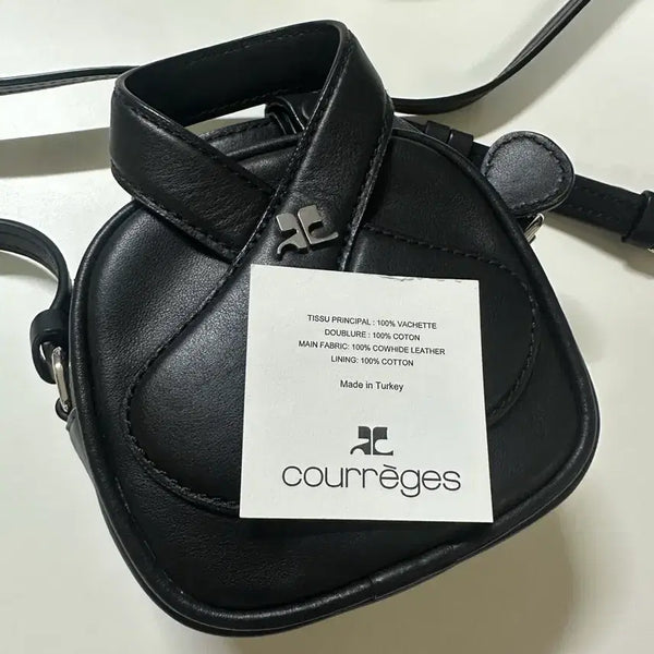 [BUNJANG] Courreges Black Leather Crossbody Bag / 쿠레쥬 가방 블랙