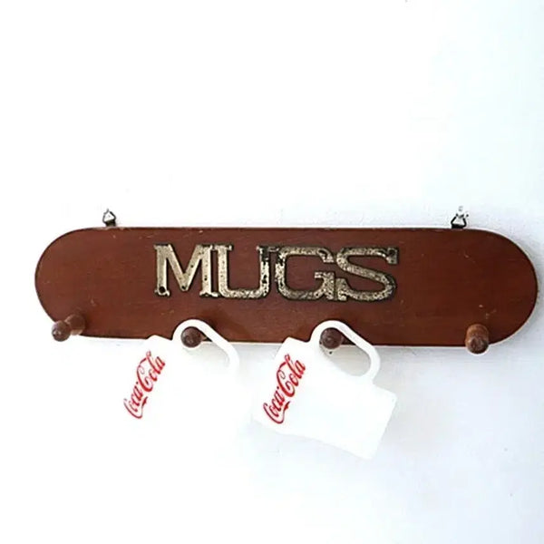 [BUNJANG] Vintage Wooden Mug Hook Rack / 빈티지 머그컵 4개를 걸수 있는 우드 MUGS 훅