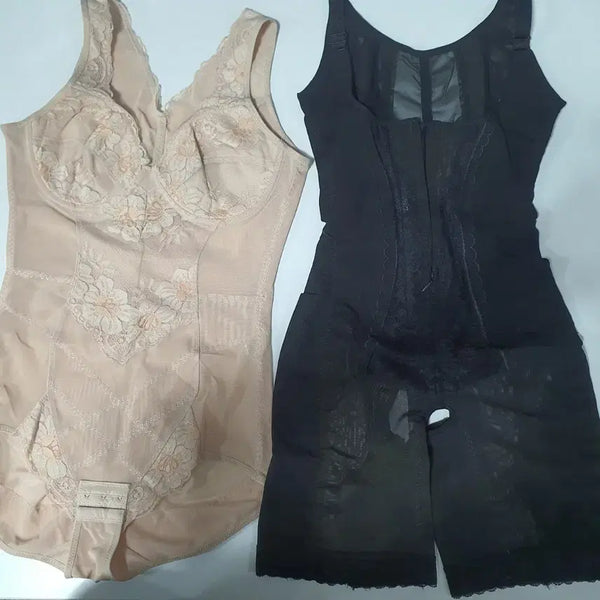 [BUNJANG] All-in-One Bodysuit Shaper Set (2-Pack) / 올인원2장/보정속옷 일체형 바디 수트 베이지/블랙