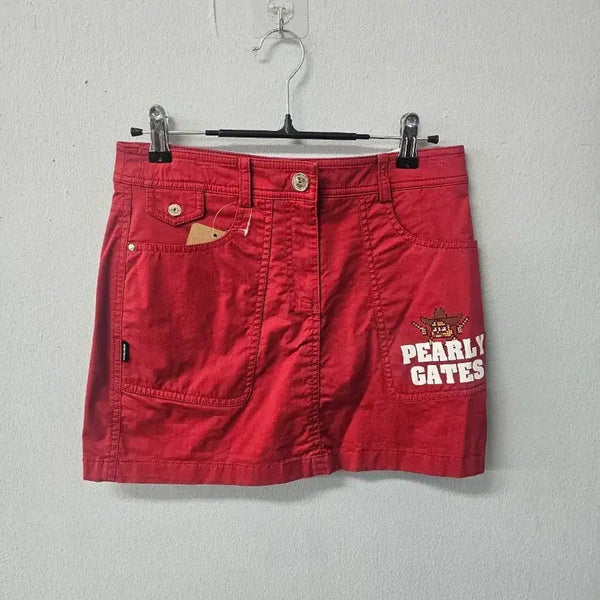 [BUNJANG] PEARLY GATES Women's Golf Skirt Red / 파리게이츠 여성 골프 치마 레드