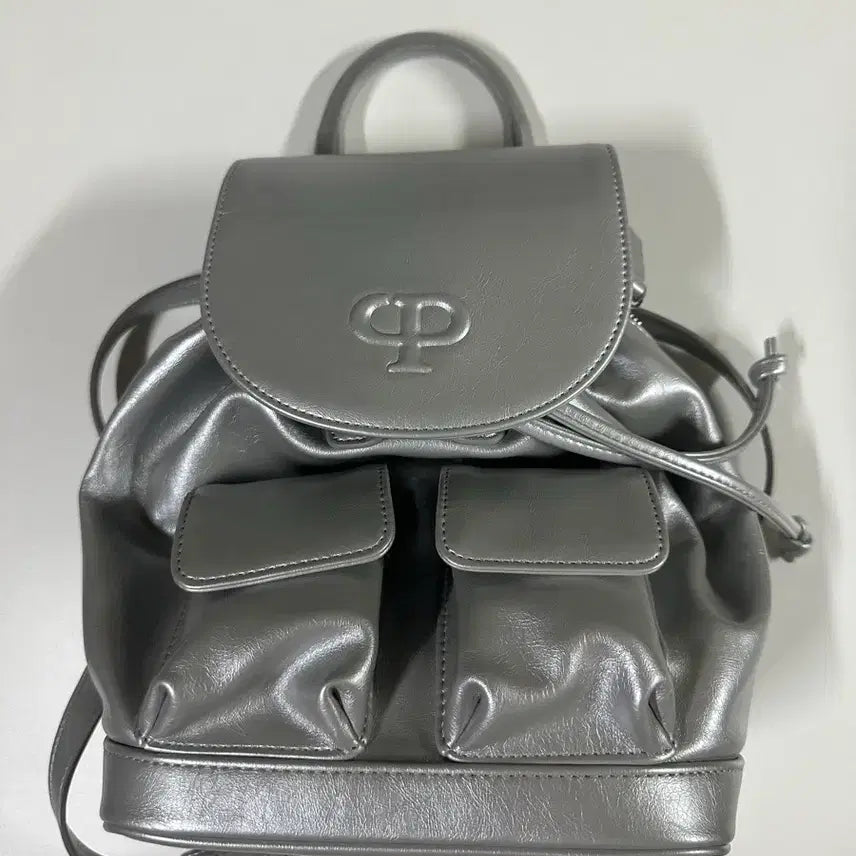 [BUNJANG] CP Kristen Mini Backpack Silver / CP 크리스틴 미니 백팩 실버