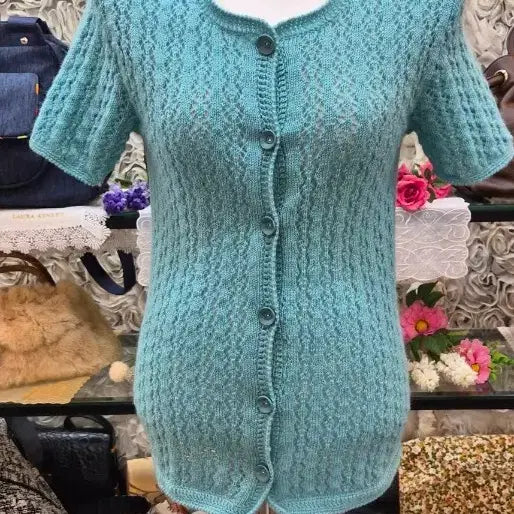 [BUNJANG] Hand-Knitted Knit Cardigan Size 55 / 손뜨개 니트 가디건 (55)
