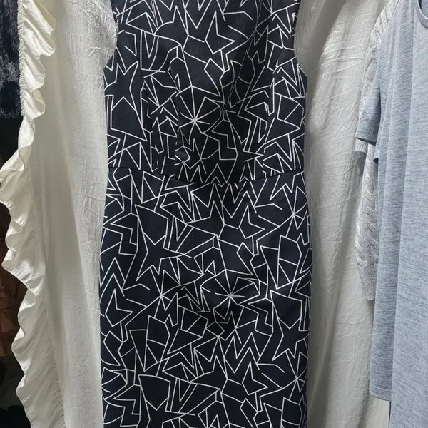[BUNJANG] Black Star Pattern Midi Dress / 블랙 스타 패턴 원피스