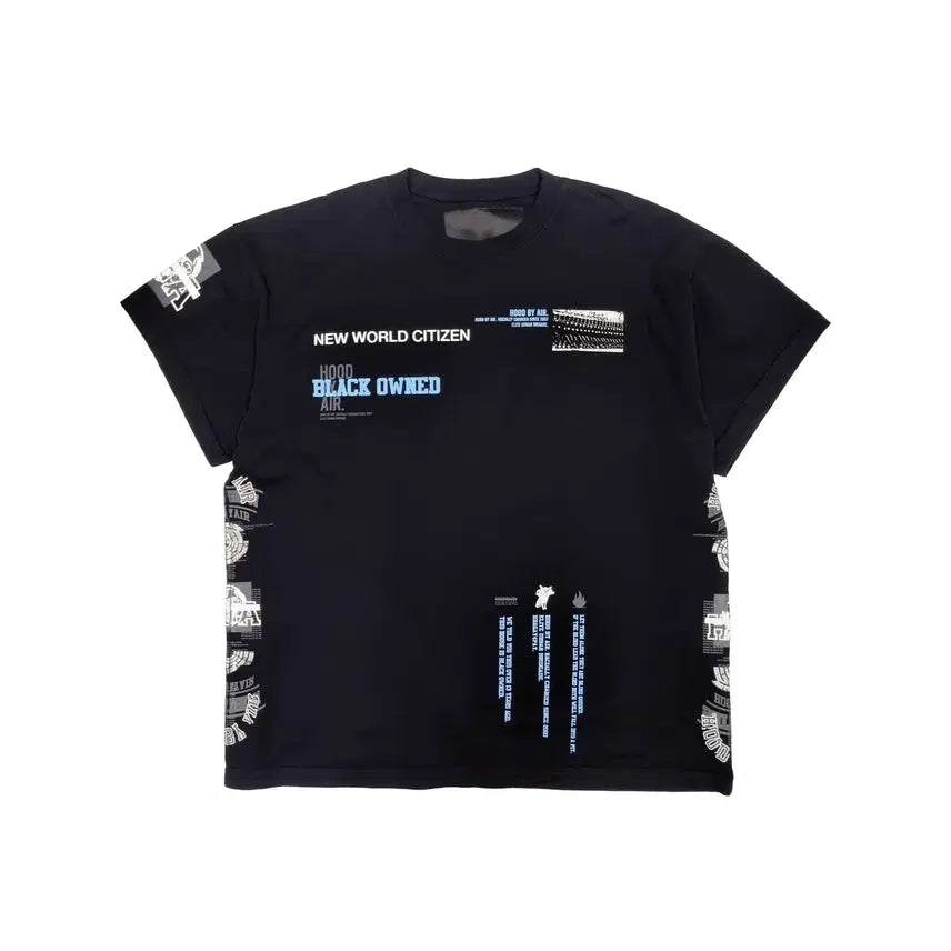 [BUNJANG] Hood By Air 20SS New World Citizen T-Shirt Black ONE / 후드바이에어-20SS NEW WORLD CITIZEN 티셔츠-블랙-ONE