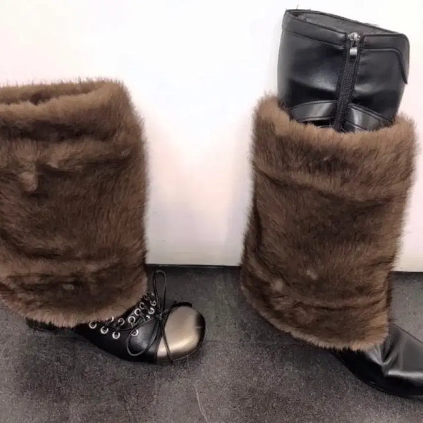 [BUNJANG] Lcdctm Fur Leg Warmers Brown / Lcdctm 퍼 레그워머
