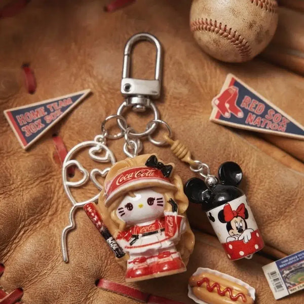 [BUNJANG] Hello Kitty Baseball Collaboration Mini Keyring Pendant / 야구 키티 콜라보 미니 키링 팬던트