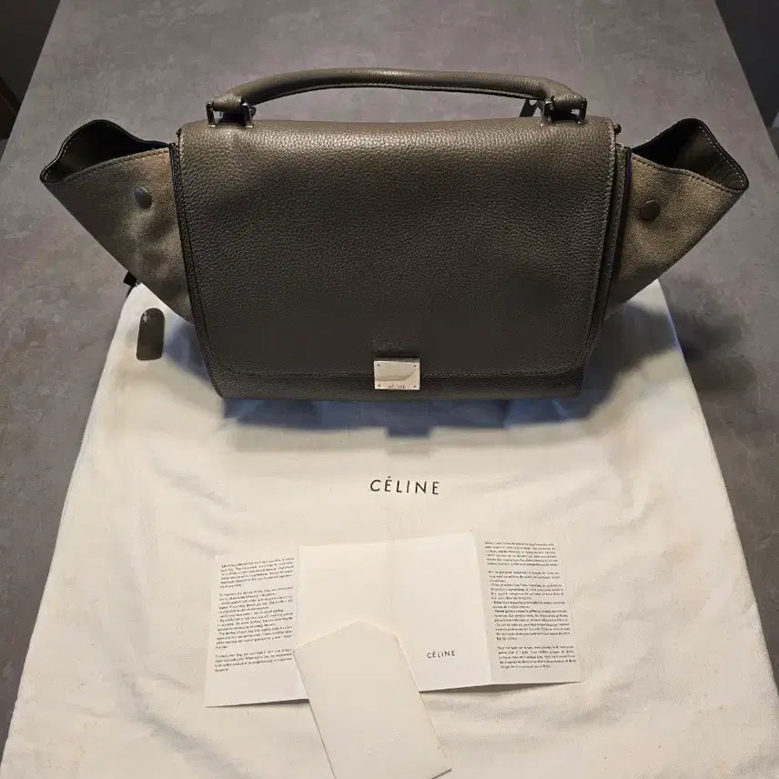 [BUNJANG] Celine Trapeze Tote Bag Grey Leather Suede Two-Way / 셀린느 트라페제 토트백 그레이
