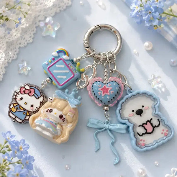 [BUNJANG] Handmade KT Figure Beaded Keychain / KT 피규어 핸드메이드 비즈 키링