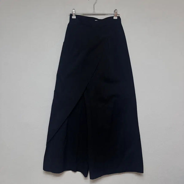 [BUNJANG] Triming Bird Wrap Wide Pants Black Size 1 / 트리밍버드 랩 와이드 팬츠 블랙 1사이즈