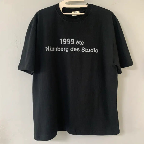 [BUNJANG] Lettering Unisex Short Sleeve T-Shirt (Black) / [새상품/재고정리] 레터링 남녀공용 반팔티 (검정색)