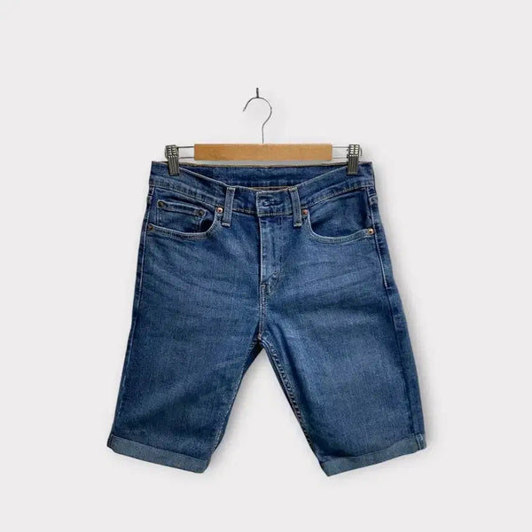 [BUNJANG] Levi's 502 Dark Blue Denim Shorts - Size 28 / 리바이스 502 진청 데님 반바지-28인치