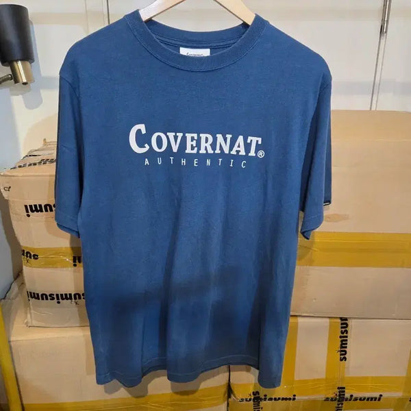 [BUNJANG] Covernat Short Sleeve T-Shirt Navy M / 커버낫 반팔티 네이비 M
