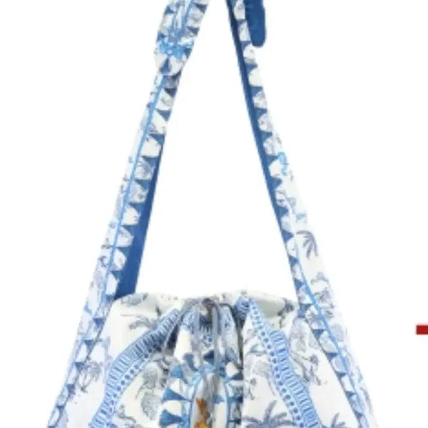 [BUNJANG] WeWe Seoul WeWe Bag Shoulder Bag Blue Pattern / 위위서울 위위백