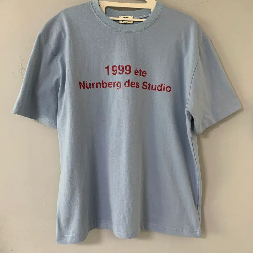 [BUNJANG] Lettering Unisex T-Shirt Sky Blue / [새상품/재고정리] 레터링 남녀공용 반팔티 (하늘색)