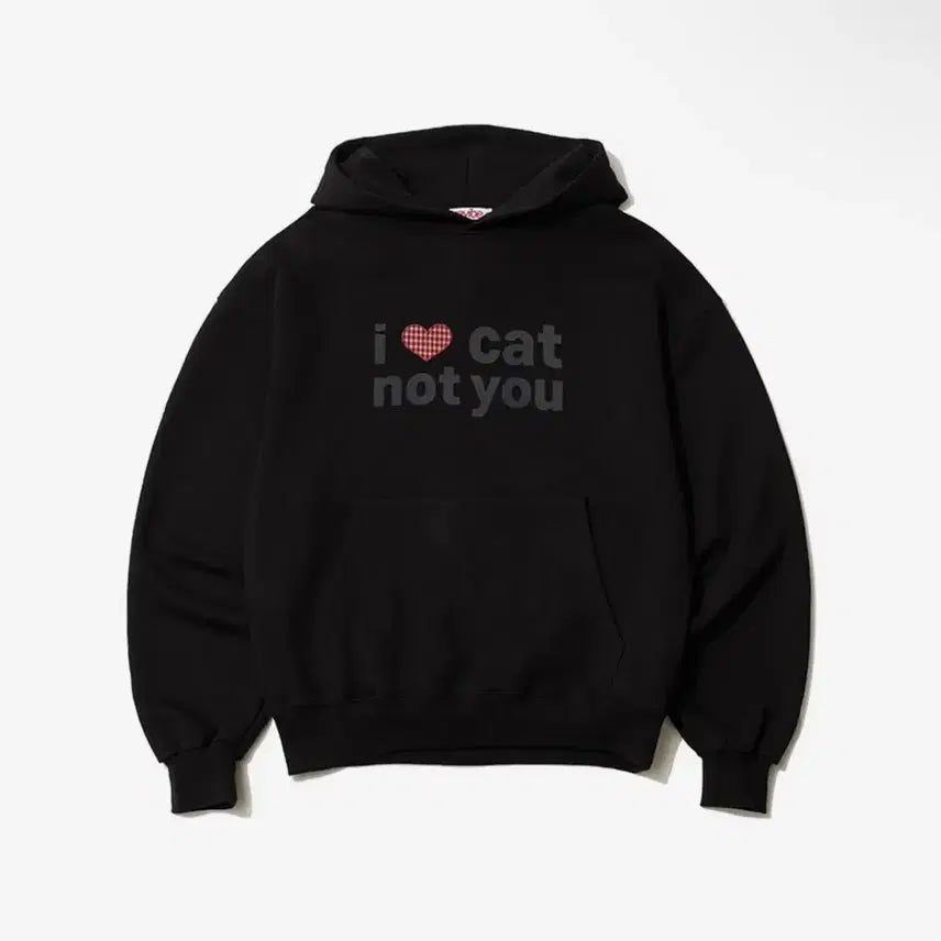 [BUNJANG] ITZZAVIBE I LOVE CAT NOT YOU CAT EAR HOODIE Black / 잇자바이브 I LOVE CAT NOT YOU CAT EAR HOODIE