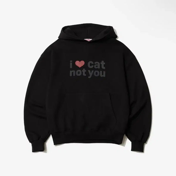 [BUNJANG] ITZZAVIBE I LOVE CAT NOT YOU CAT EAR HOODIE Black / 잇자바이브 I LOVE CAT NOT YOU CAT EAR HOODIE