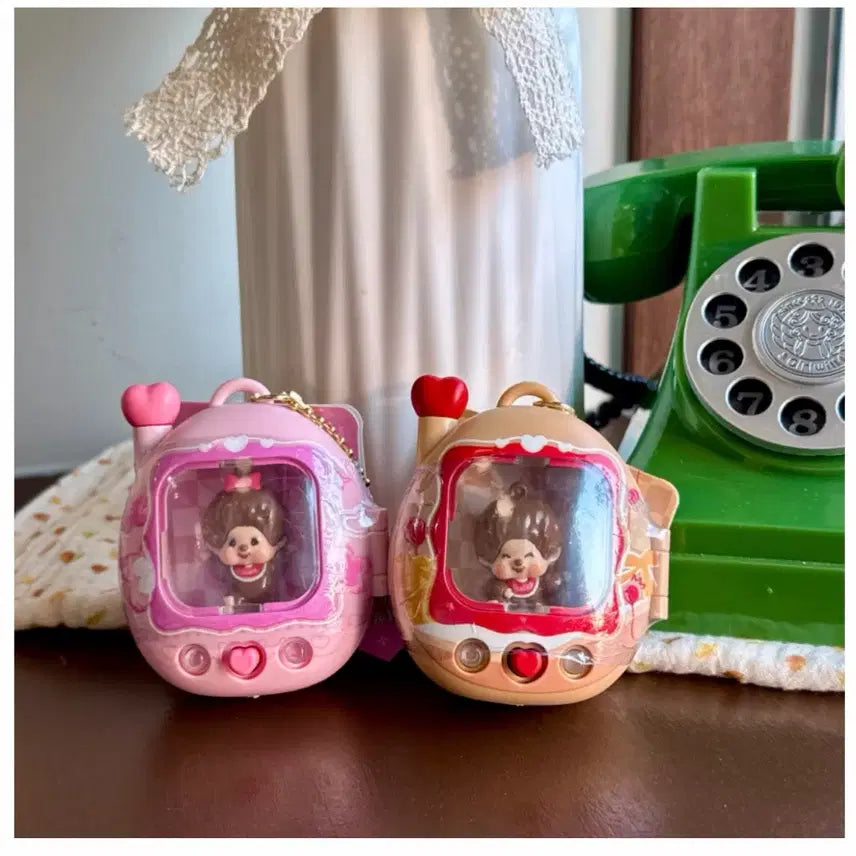 [BUNJANG] Tamagotchi Monchhichi Pink/Brown Set / 최저가 몬치치 다마고치 핑크/브라운 2개