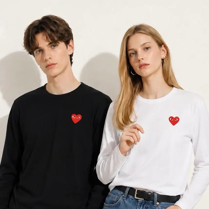[BUNJANG] Comme des Garçons Play One Point Long Sleeve T-Shirt / 꼼데가르송 플레이 원포인트 롱슬리브 긴팔 티셔츠 남녀공용