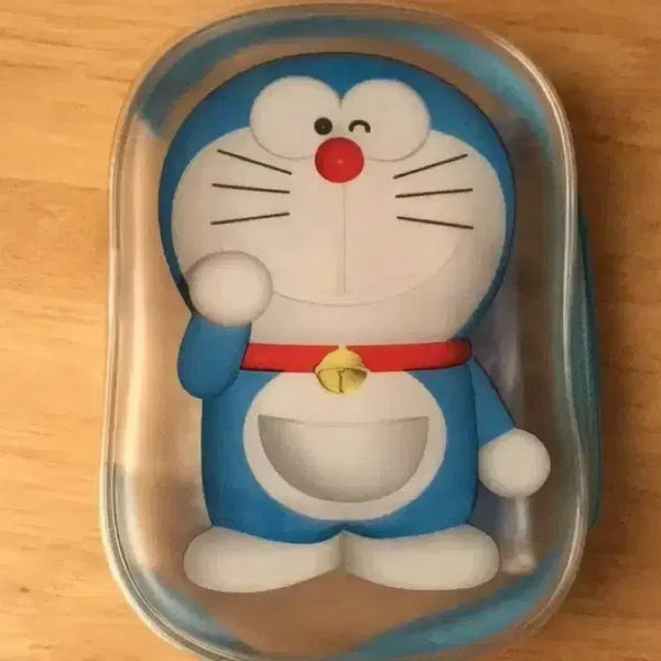[BUNJANG] Rare Japanese Classic Doraemon Translucent Pouch & Pencil Case Figure Set / 레어! 일본 고전 도라에몽 뽀용뽀용 반투명 파우치 필통 피규어 세트