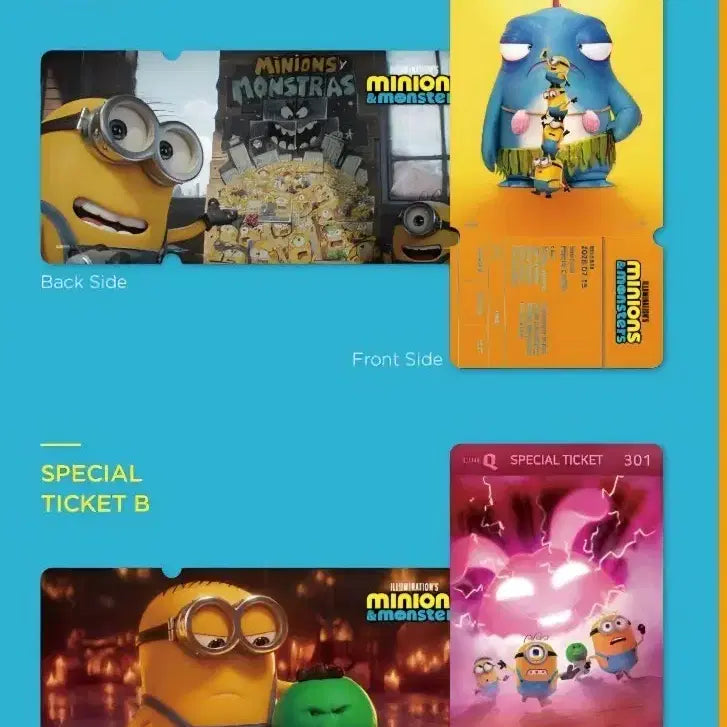 [BUNJANG] Minions & Monsters Special Ticket Set / 미니언즈&몬스터즈 스페셜티켓 2종 세트 판매합니다.