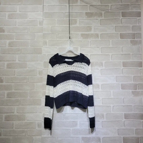 [BUNJANG] Knit Tee - Free Size / ㅎ1423 카라 니트티 F