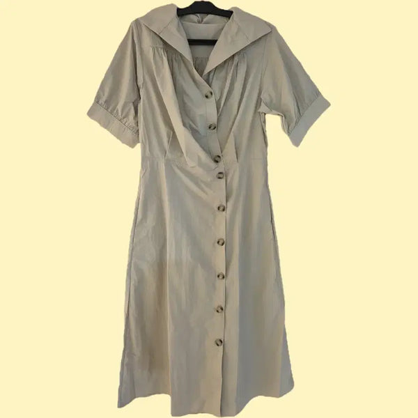 [BUNJANG] Beige Shirt Dress / 베이지 셔츠 원피스(새상품)
