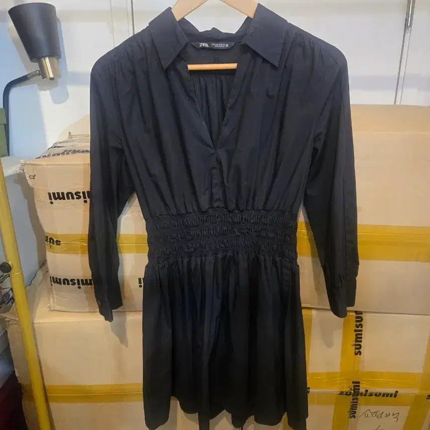 [BUNJANG] Zara Black Shirt Dress S / 자라 블랙 셔츠 원피스 S