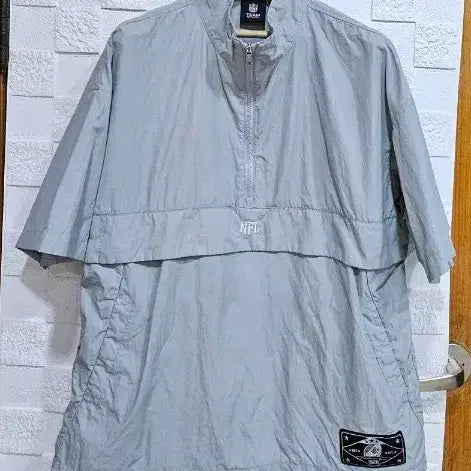 [BUNJANG] NFL Woven Short Sleeve Anorak Top Grey M / NFL 우븐 반팔 아노락 상의 그레이 M